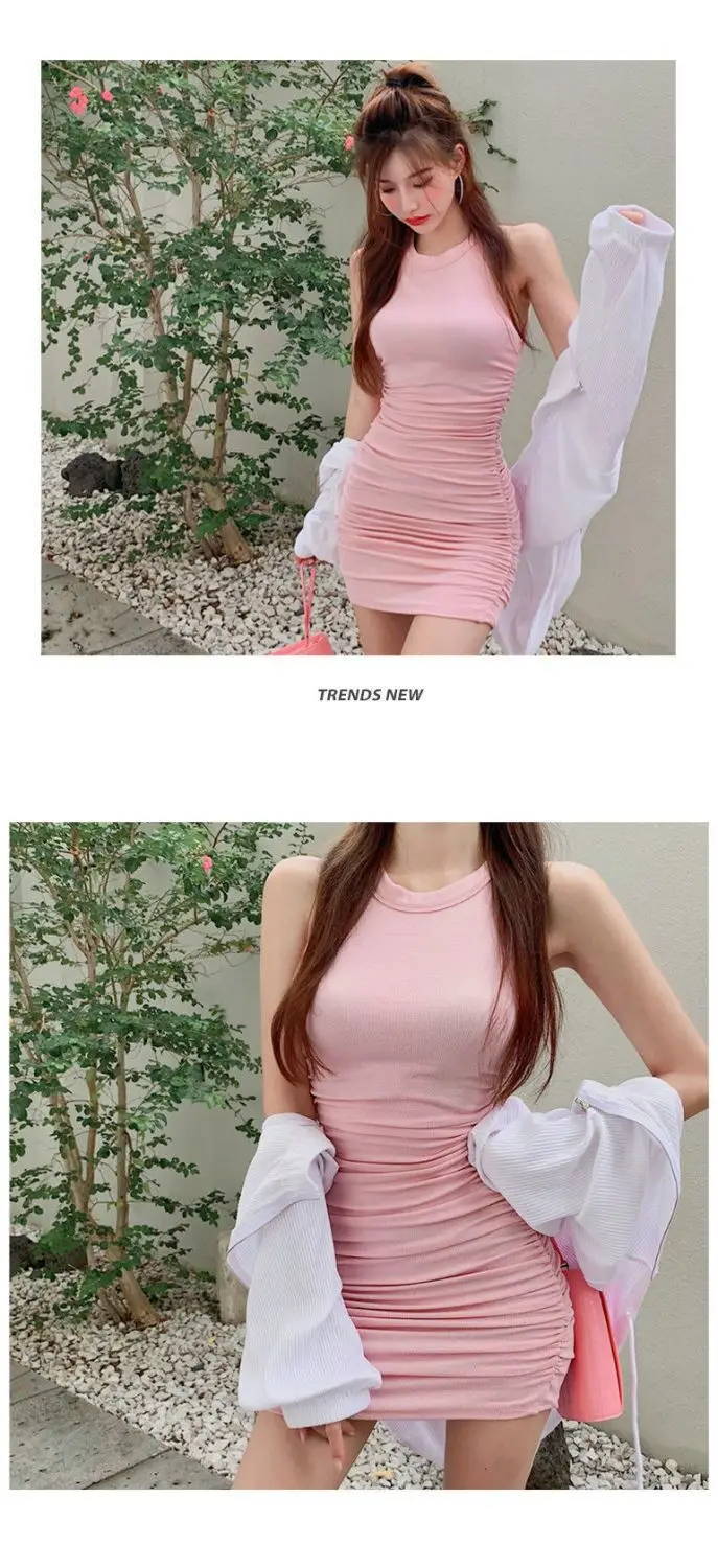 Pink Tight Waist Slimming Skirt for Women — feature 6