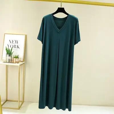 Mo Dair Cotton V-Neck Dress Large Summer Casual