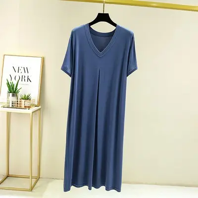 Mo Dair Cotton V-Neck Dress Large Summer Casual