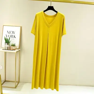 Mo Dair Cotton V-Neck Dress Large Summer Casual