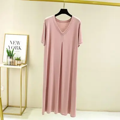 Mo Dair Cotton V-Neck Dress Large Summer Casual