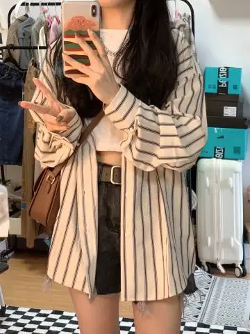 Women Striped Long Sleeve Cardigan Spring Autumn 2025 - Image 2