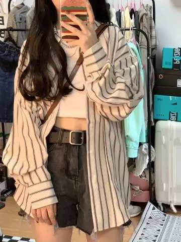 Women Striped Long Sleeve Cardigan Spring Autumn 2025 - Image 3