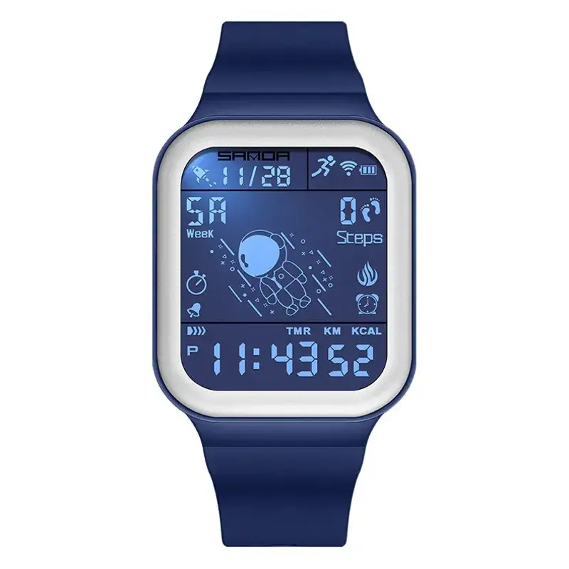 Sanda Step Calorie Electronic Watch Black Astronaut Series
