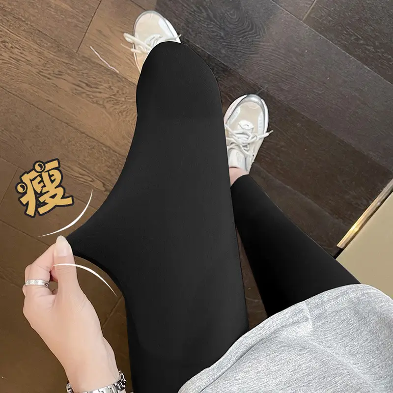 Pregnant Women's Fleece Lined Shark Pants Grey Black - Image 5