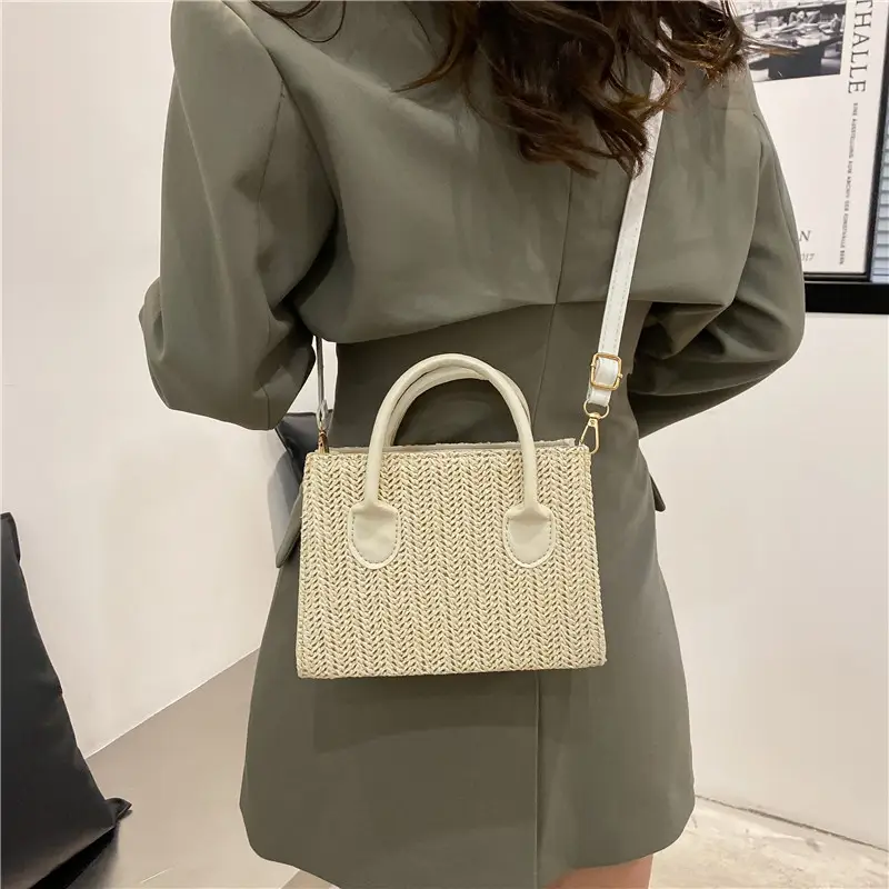 Straw Woven Shoulder Bag 2022 Japanese Style - Image 6