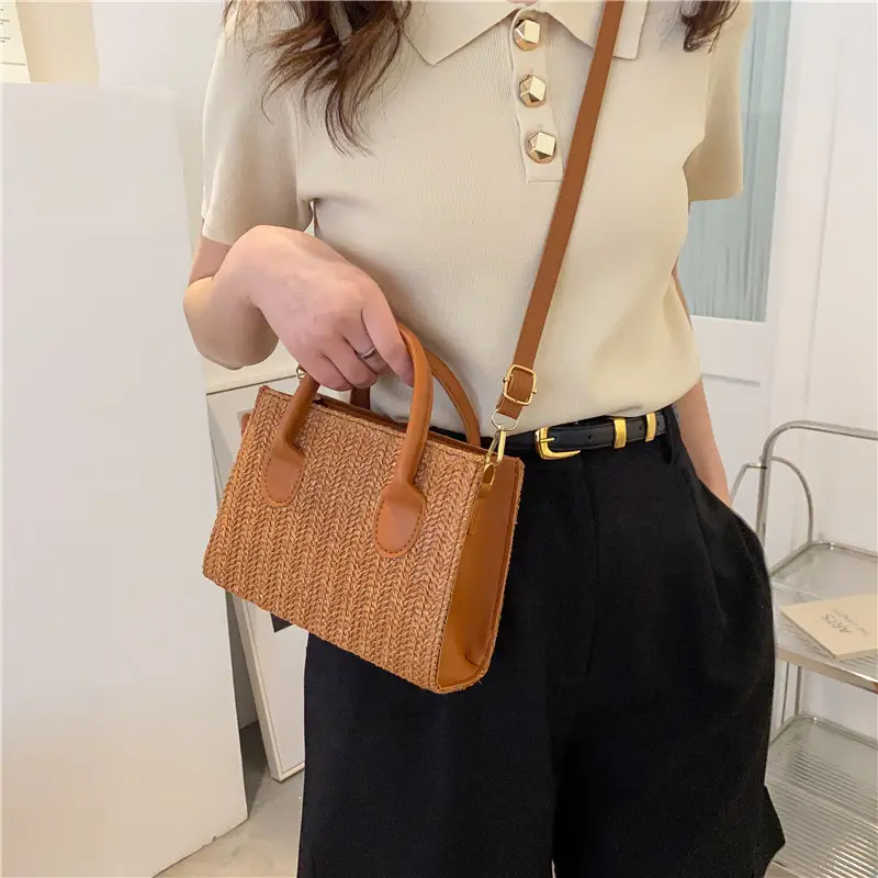 Straw Woven Shoulder Bag 2022 Japanese Style - Image 7