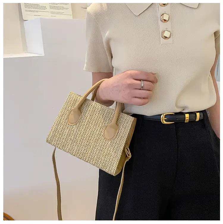 Straw Woven Shoulder Bag 2022 Japanese Style — feature 17