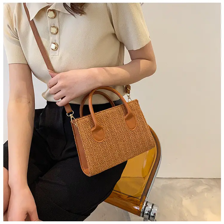 Straw Woven Shoulder Bag 2022 Japanese Style — feature 26