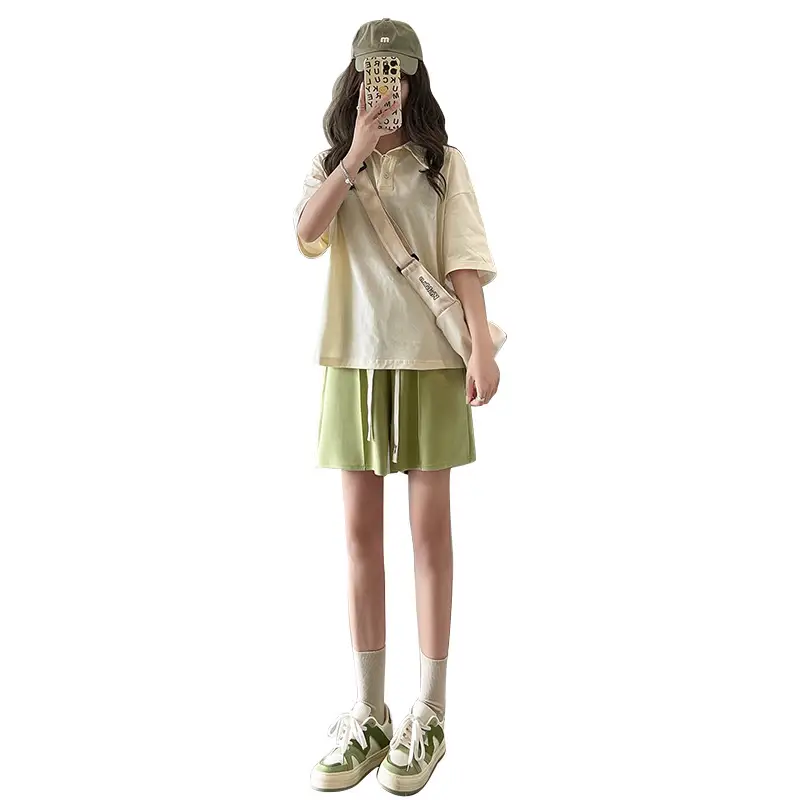 Pink Air Cotton Wide Leg Shorts for Girls Summer - Image 11