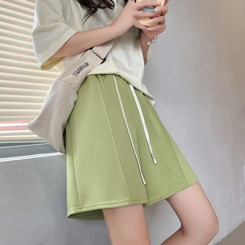 Pink Air Cotton Wide Leg Shorts for Girls Summer - Image 3