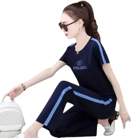 Women Sports Suit Black Red 2023 Summer Loose Fit - Image 9