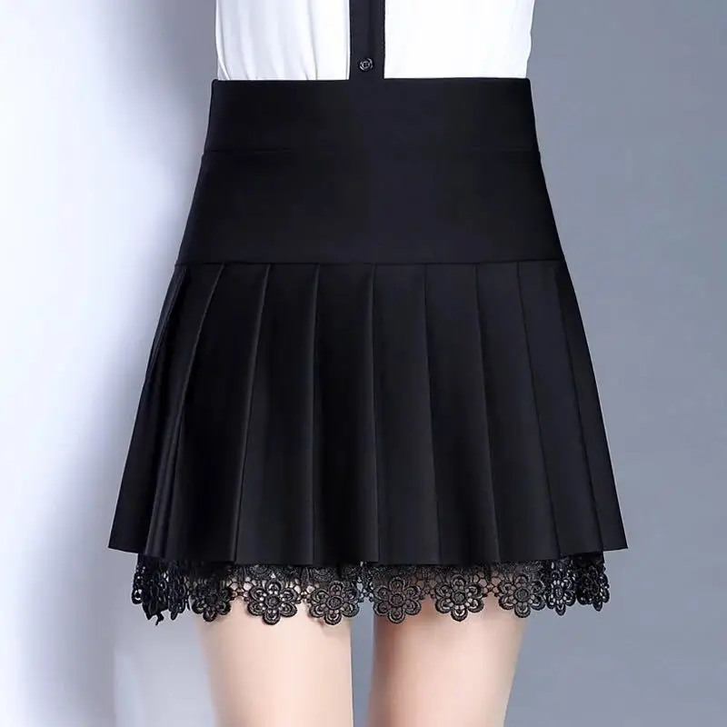 Black Pleated Skirt for Women Spring Summer Wear - Image 3