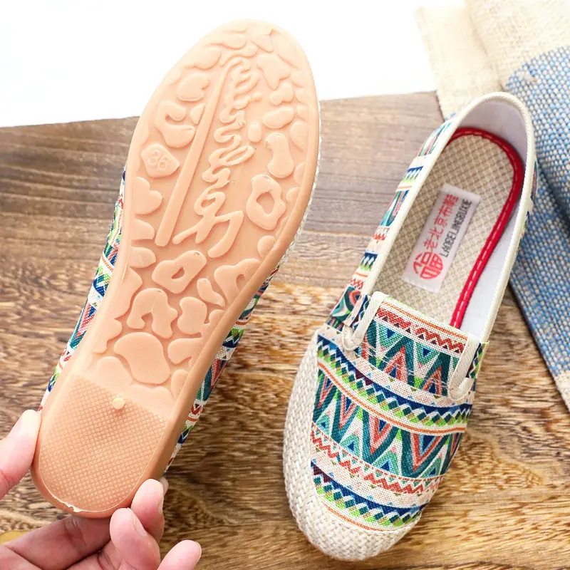 Spring and Autumn New Beijing Old Cloth Shoes Women's Linen Non-slip Beef Sole Shoes for Middle-aged and Elderly Moms Casual Canvas Shoes - Image 4