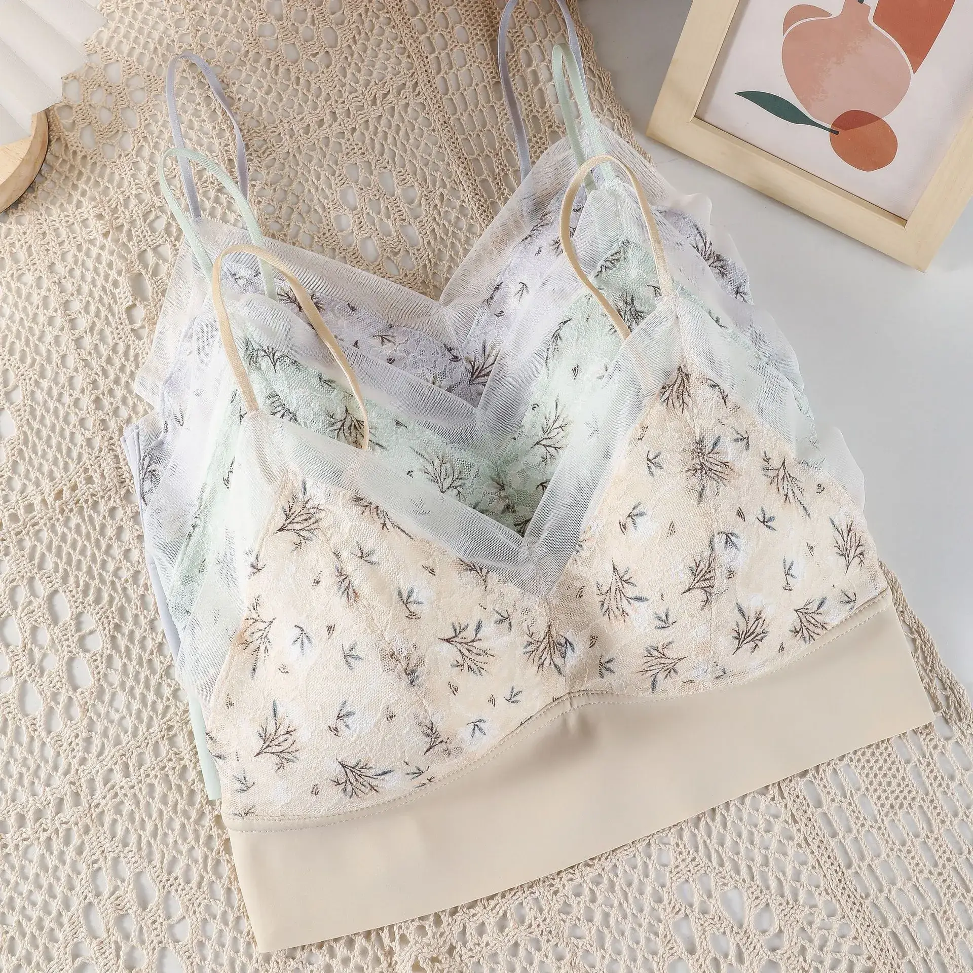French Style Lace Triangle Cup Bra for Large Busts - Image 7