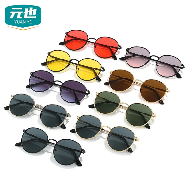 Men Retro Gold Frame Sunglasses Black Tint