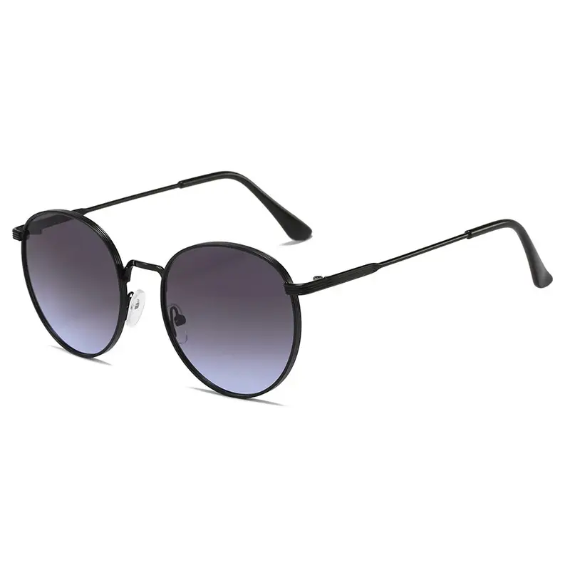 Men Retro Gold Frame Sunglasses Black Tint