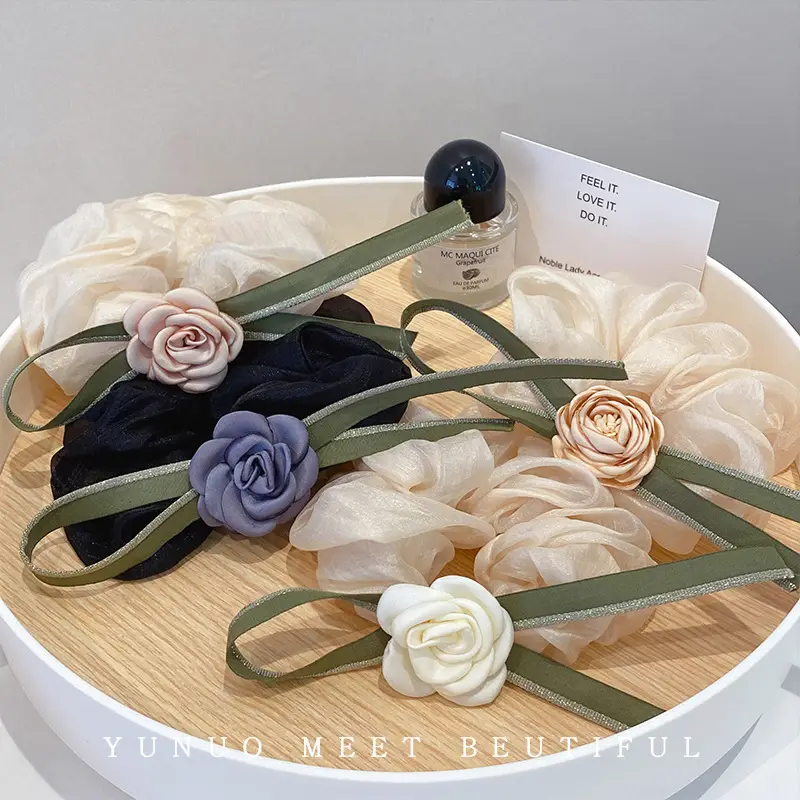 New Camellia Hair Band with Rose Flower Decor - Image 6