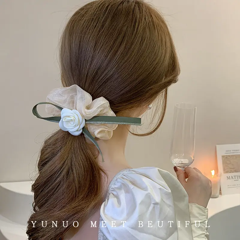 New Camellia Hair Band with Rose Flower Decor - Image 7