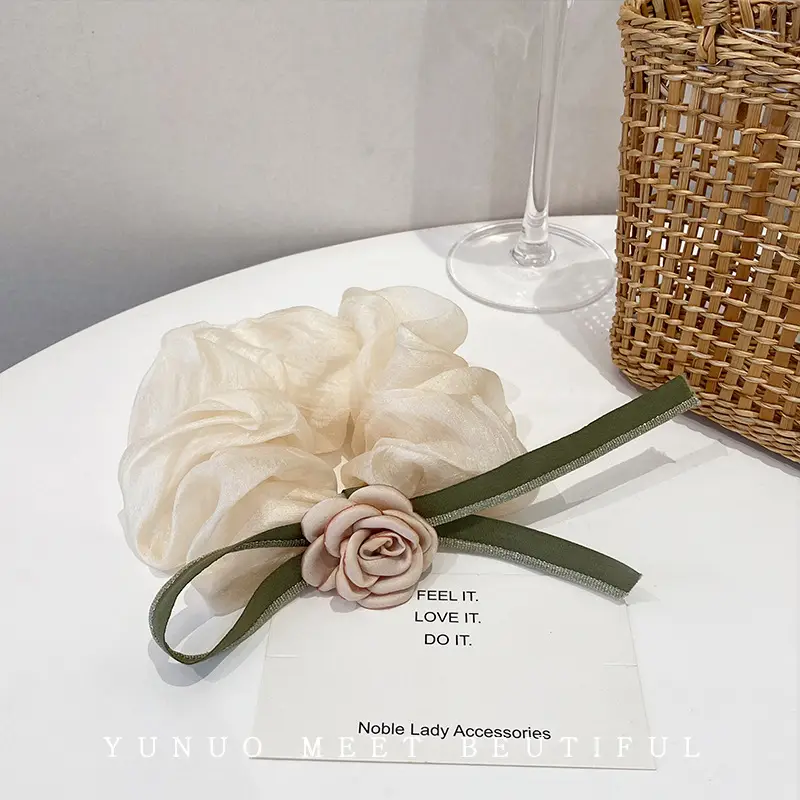 New Camellia Hair Band with Rose Flower Decor - Image 8