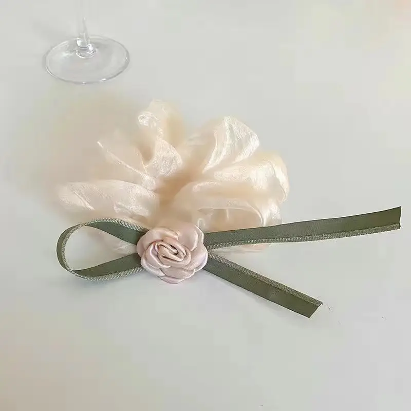 New Camellia Hair Band with Rose Flower Decor - Image 3