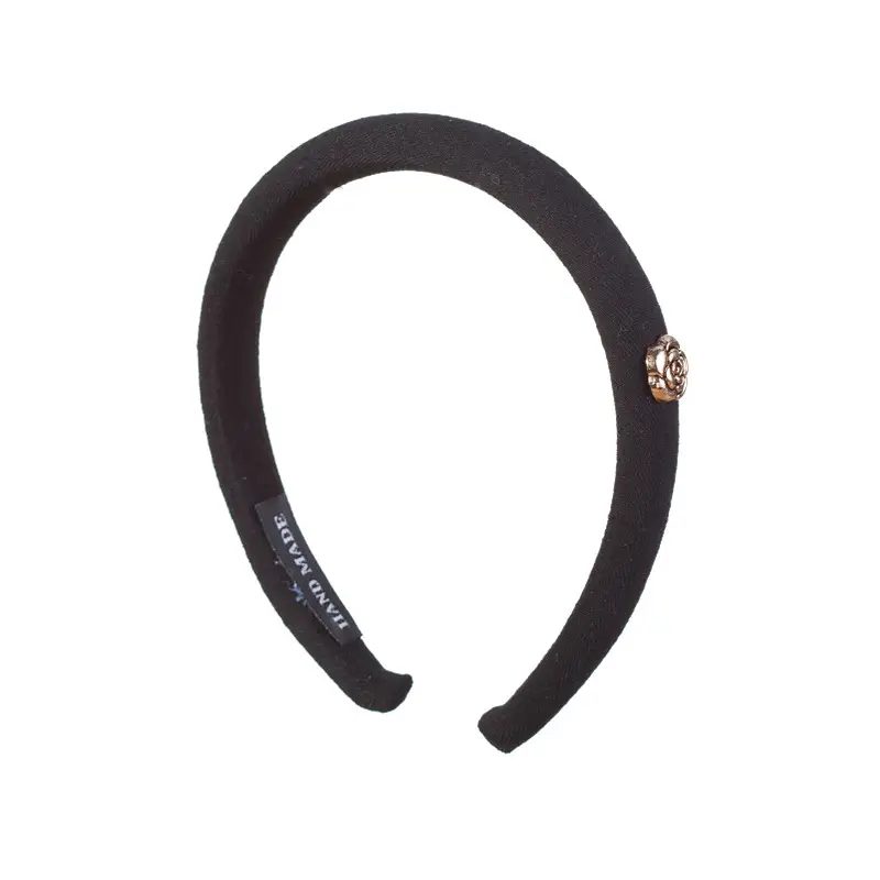 Chanel Camellia Headband Black French Retro 2022 - Image 7
