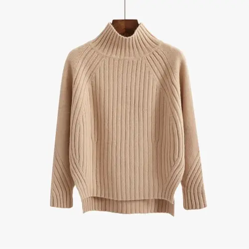Women Long Twist Pullover Sweater Pink Thickened Korean Style - Image 3