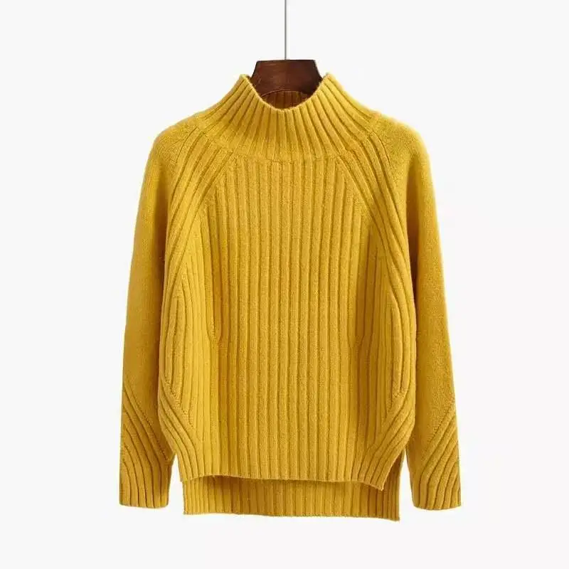 Women Long Twist Pullover Sweater Pink Thickened Korean Style - Image 4