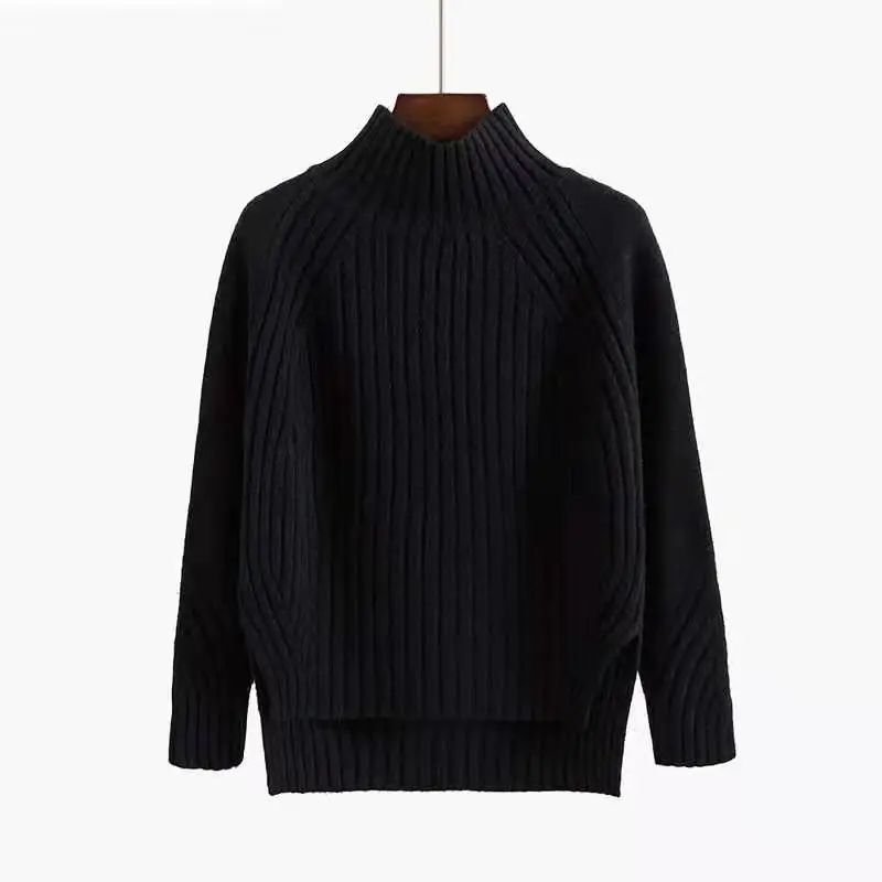 Women Long Twist Pullover Sweater Pink Thickened Korean Style - Image 6