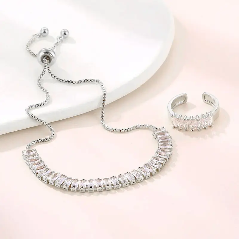 Adjustable Zircon Bracelet Set for Women - Image 5
