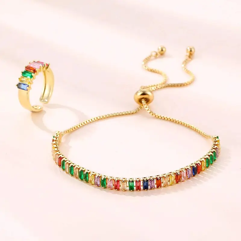 Adjustable Zircon Bracelet Set for Women - Image 6