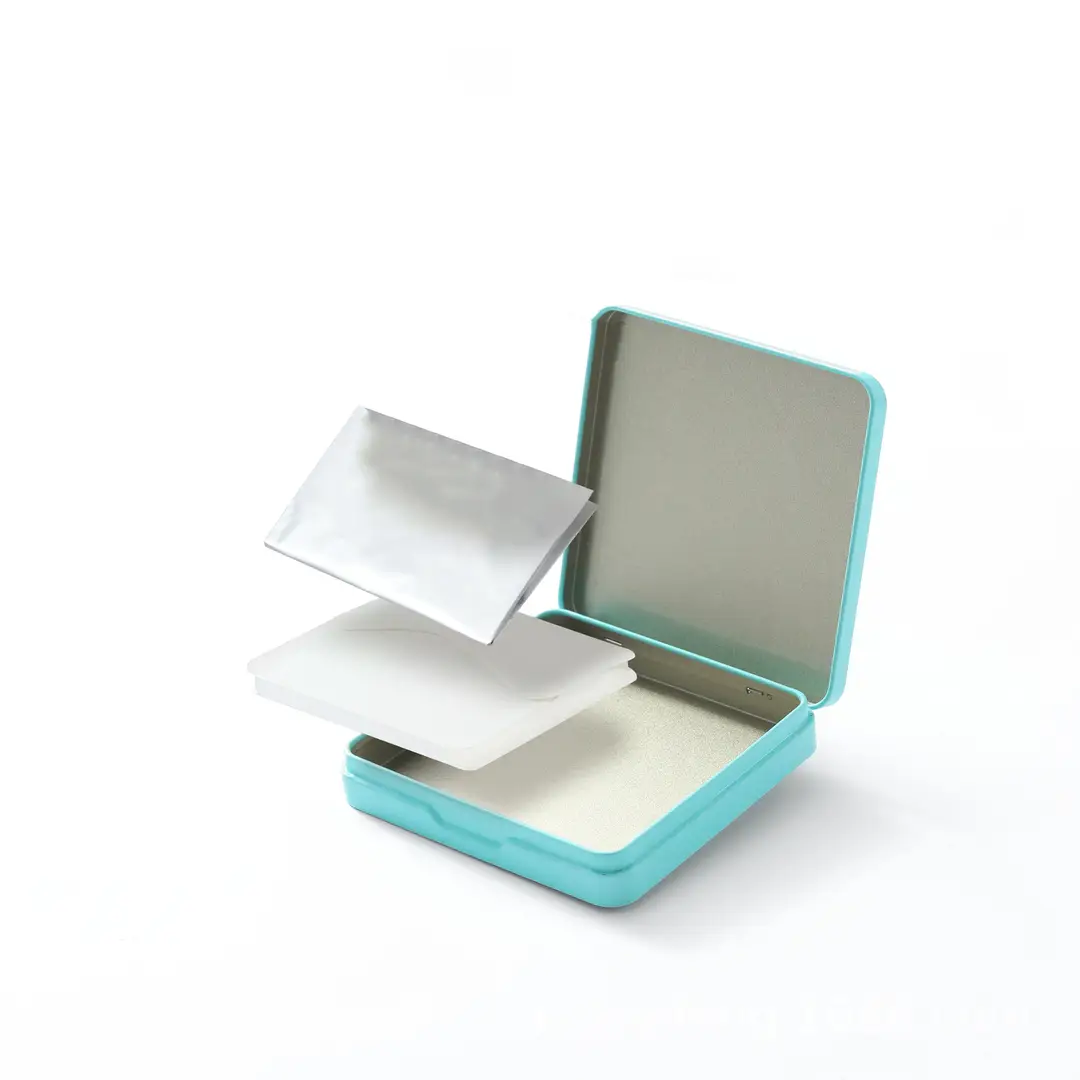 Square Flip-Top Tea Cake Tin Box Portable Tinplate Tea White Tea Tin Can Packaging Ready for Sale Wholesale High Appearance
