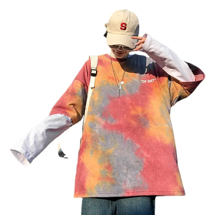 Women Tie-dyed Short-sleeve T-shirt 2023 Summer Loose Fit - Image 7