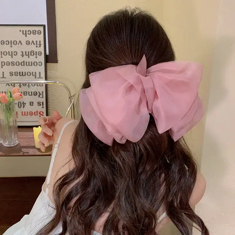 Women's Chiffon Hairpin with Super Fairy Ponytail Spring Clip - Image 9