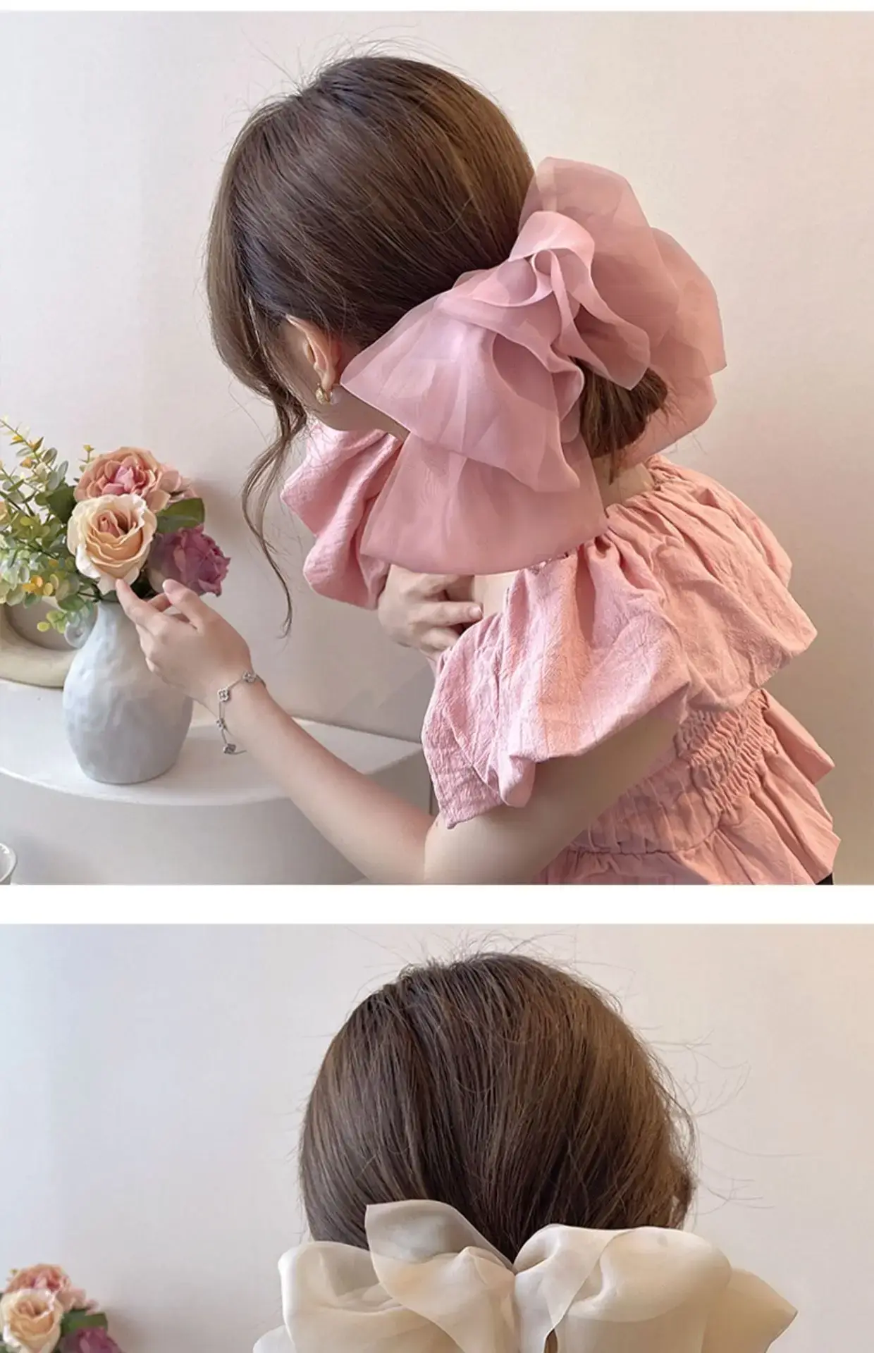 Women's Chiffon Hairpin with Super Fairy Ponytail Spring Clip - Image 3