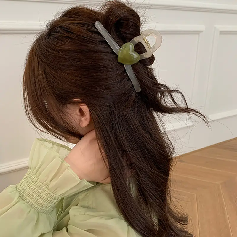South Korea Jelly Color Love Grip Sweet Internet Celebrity High Sense Back Head Updo Shark Clip Headdress Wholesale - Image 16