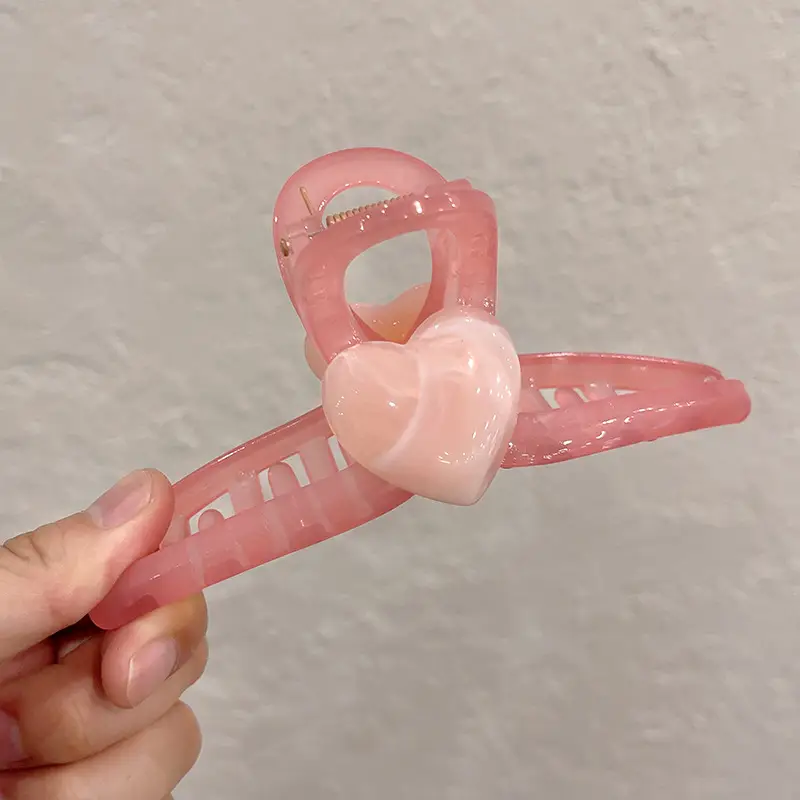 South Korea Jelly Color Love Grip Sweet Internet Celebrity High Sense Back Head Updo Shark Clip Headdress Wholesale - Image 9
