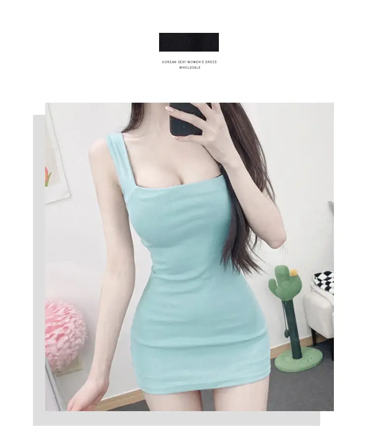 South Korea Slimming One-Line Dress for Women — feature 1