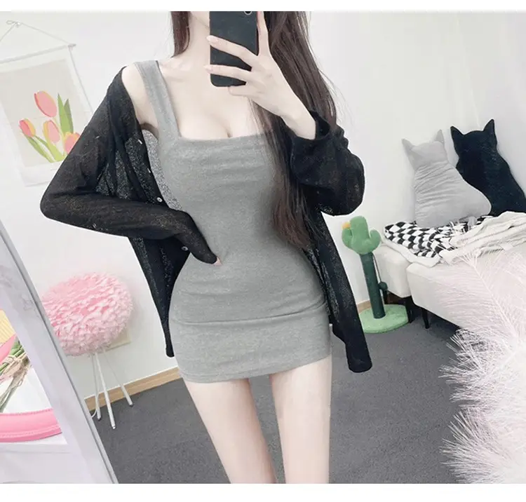 South Korea Slimming One-Line Dress for Women — feature 12