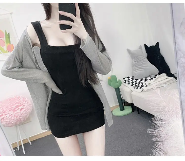 South Korea Slimming One-Line Dress for Women — feature 13
