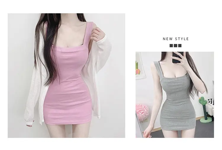 South Korea Slimming One-Line Dress for Women — feature 2