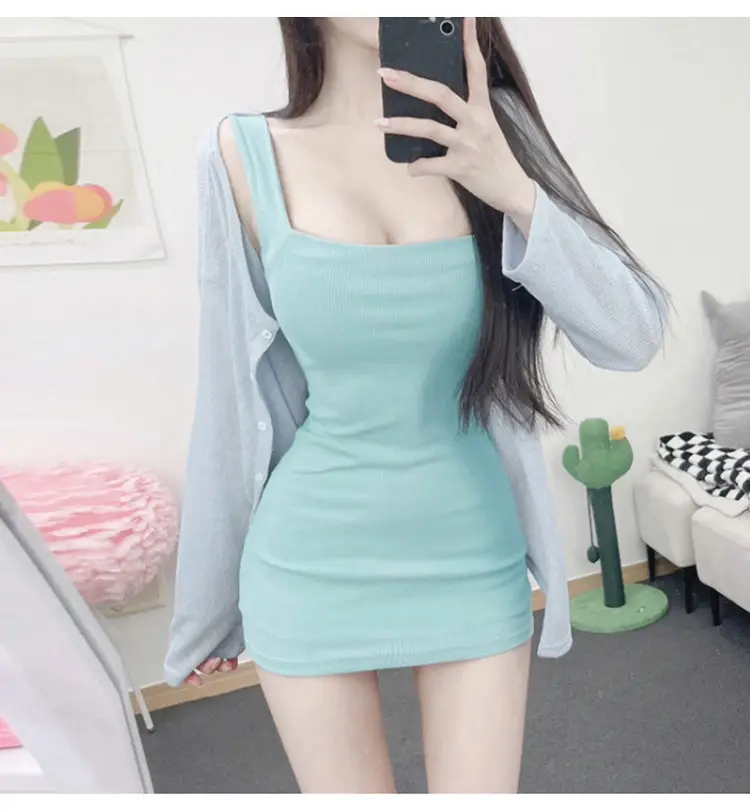 South Korea Slimming One-Line Dress for Women — feature 7