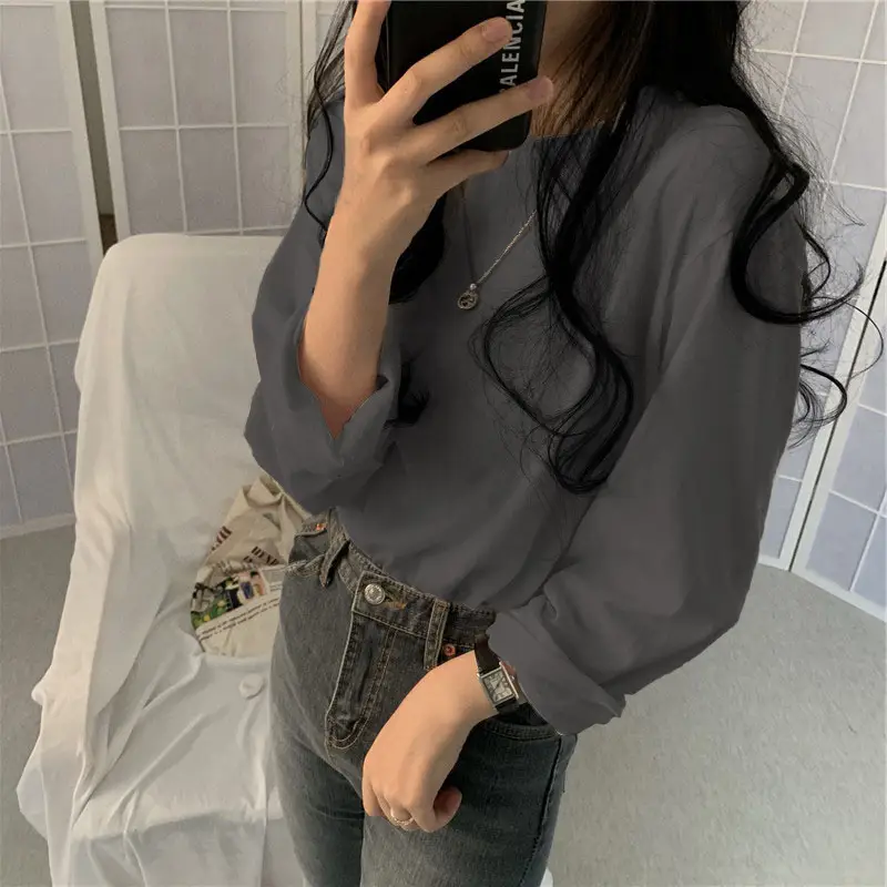 Women Loose B-Top T-Shirt Long Sleeve Autumn 2025 - Image 2