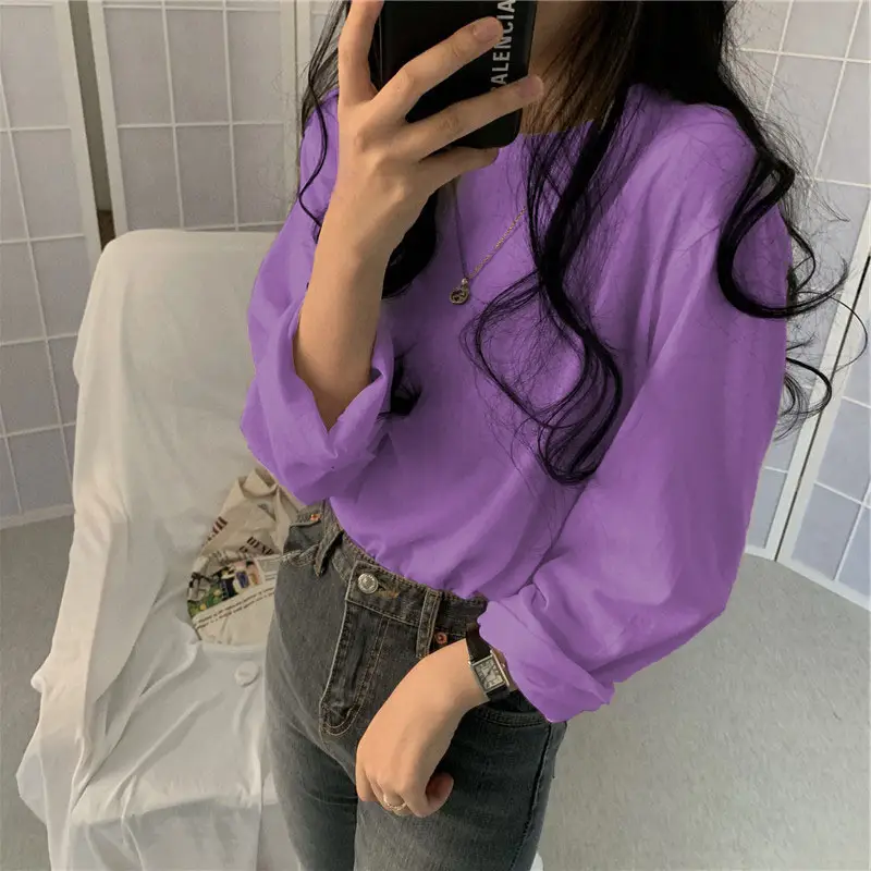 Women Loose B-Top T-Shirt Long Sleeve Autumn 2025 - Image 9