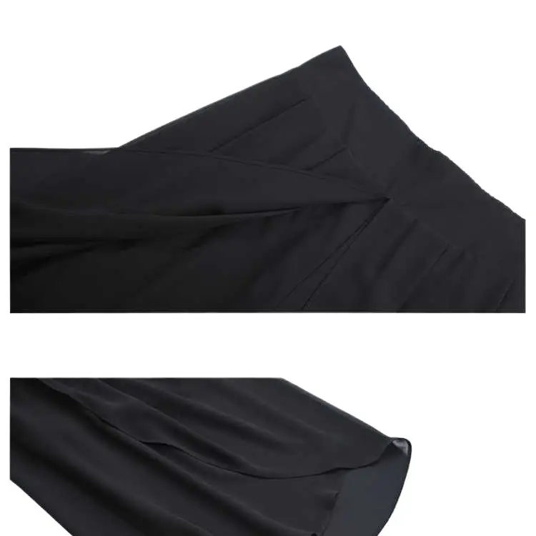 Women's Black Chiffon Wide Leg Pants Summer 2025 - Image 9
