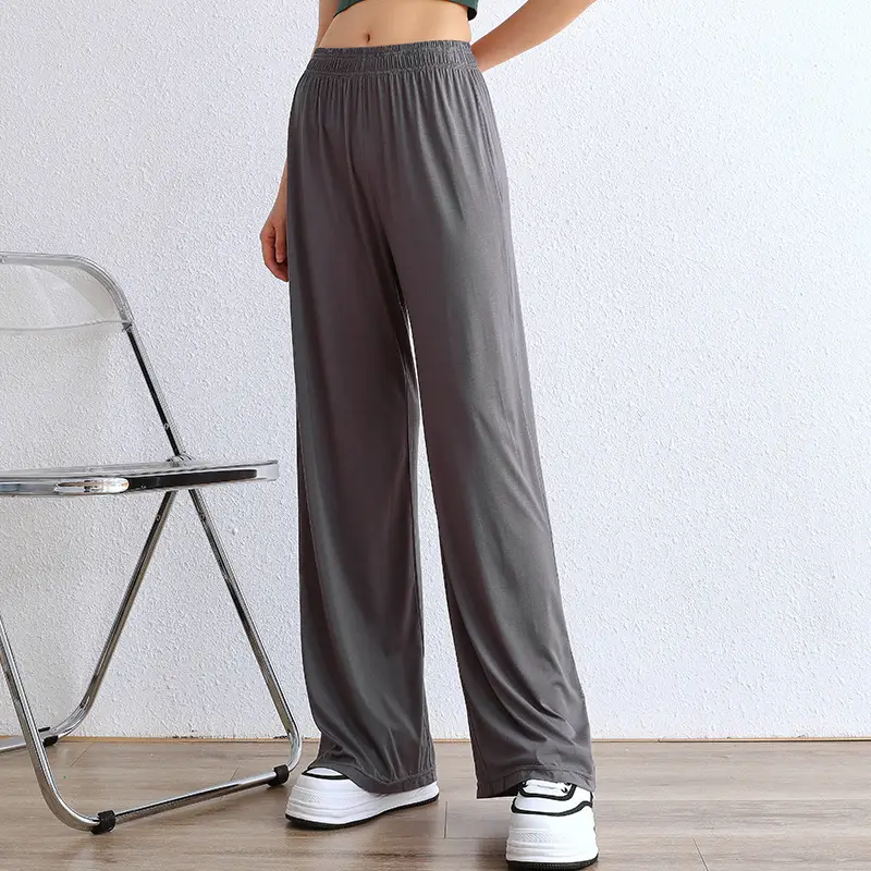 Women's Grey Modal Wide Leg Pants 2026 Summer Loose Sweatpants - Image 2