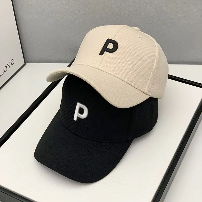 Men's Black P Letter Cap Casual All-Match 2022 - Image 7