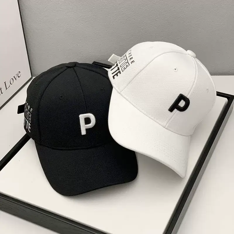 Men's Black P Letter Cap Casual All-Match 2022 — feature 3