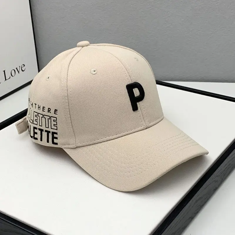 Men's Black P Letter Cap Casual All-Match 2022 - Image 3