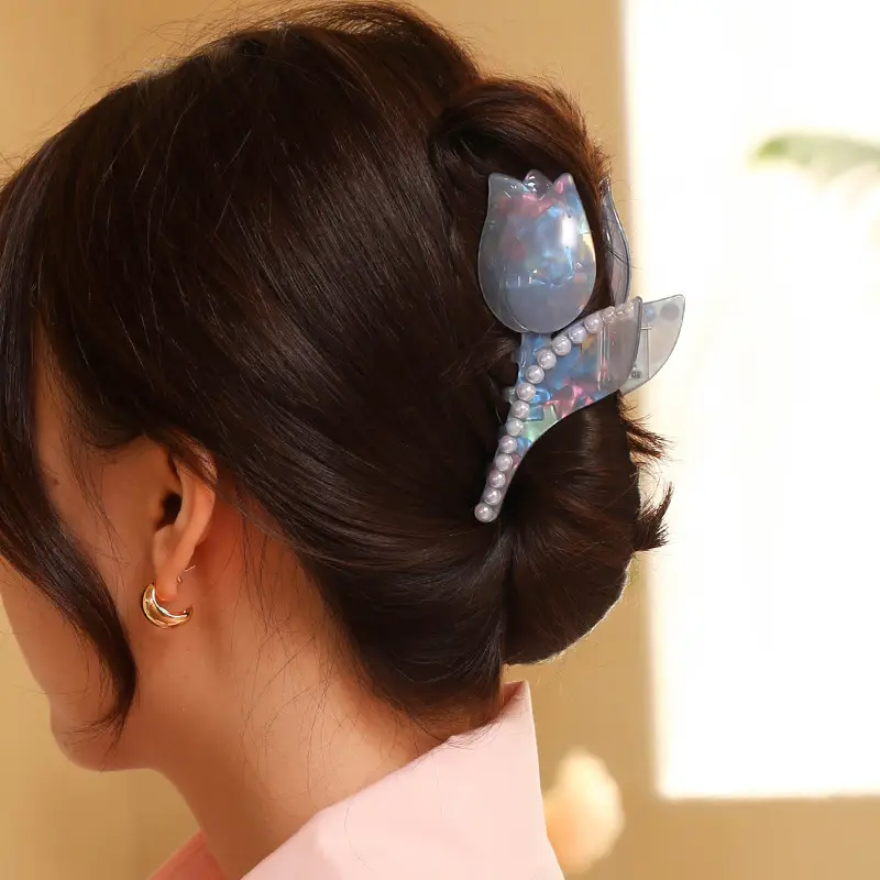 Fairy Rose Hairpin with Pearl Decor